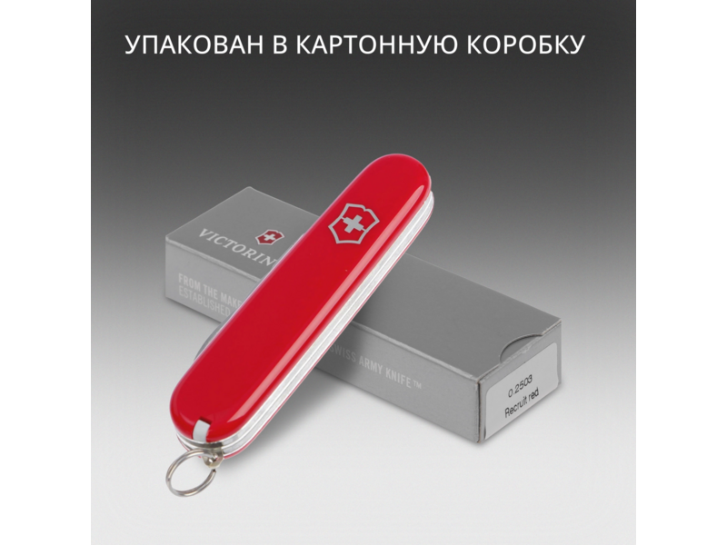 Нож перочинный Victorinox Recruit (0.2503) 84мм 10функц. красный карт.коробка