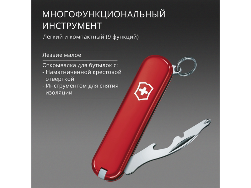 Нож перочинный Victorinox Rally (0.6163) 58мм 9функц. красный карт.коробка