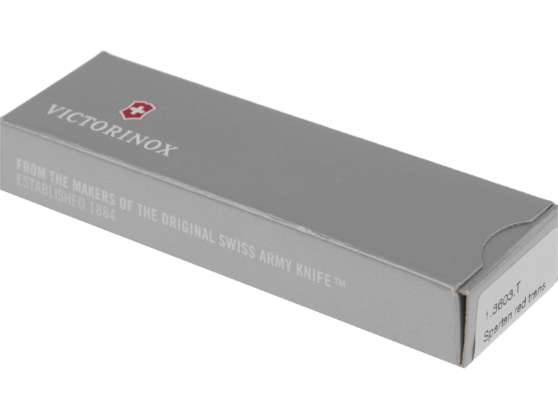 Нож перочинный Victorinox Spartan (1.3603.T) 91мм 12функц. красный полупрозрачный карт.коробка