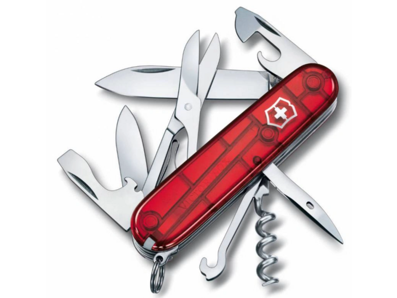 Нож перочинный Victorinox Climber (1.3703.T) 91мм 14функц. красный полупрозрачный карт.коробка