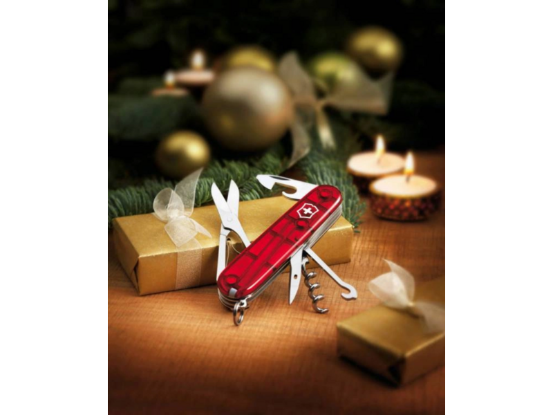 Нож перочинный Victorinox Climber (1.3703.T) 91мм 14функц. красный полупрозрачный карт.коробка