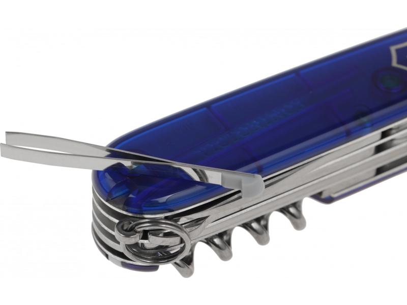 Нож перочинный Victorinox Huntsman (1.3713.T2) 91мм 15функц. синий полупрозрачный карт.коробка