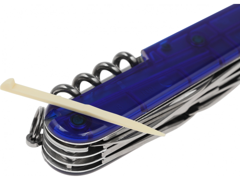 Нож перочинный Victorinox Huntsman (1.3713.T2) 91мм 15функц. синий полупрозрачный карт.коробка