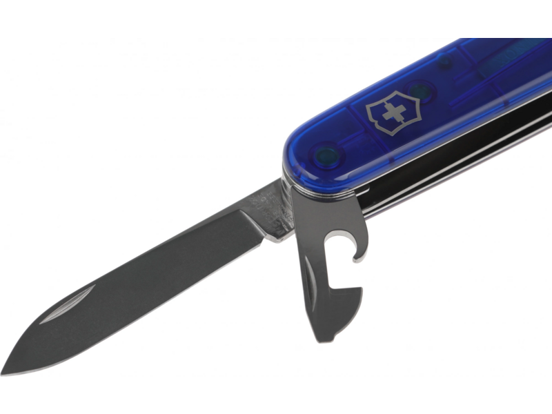 Нож перочинный Victorinox Huntsman (1.3713.T2) 91мм 15функц. синий полупрозрачный карт.коробка