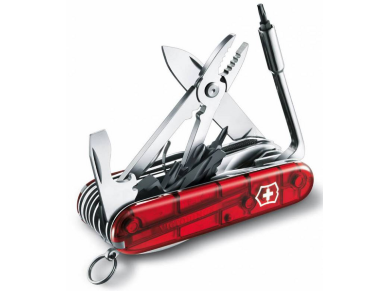 Нож перочинный Victorinox CyberTool L (1.7775.T) 91мм 39функц. красный полупрозрачный карт.коробка