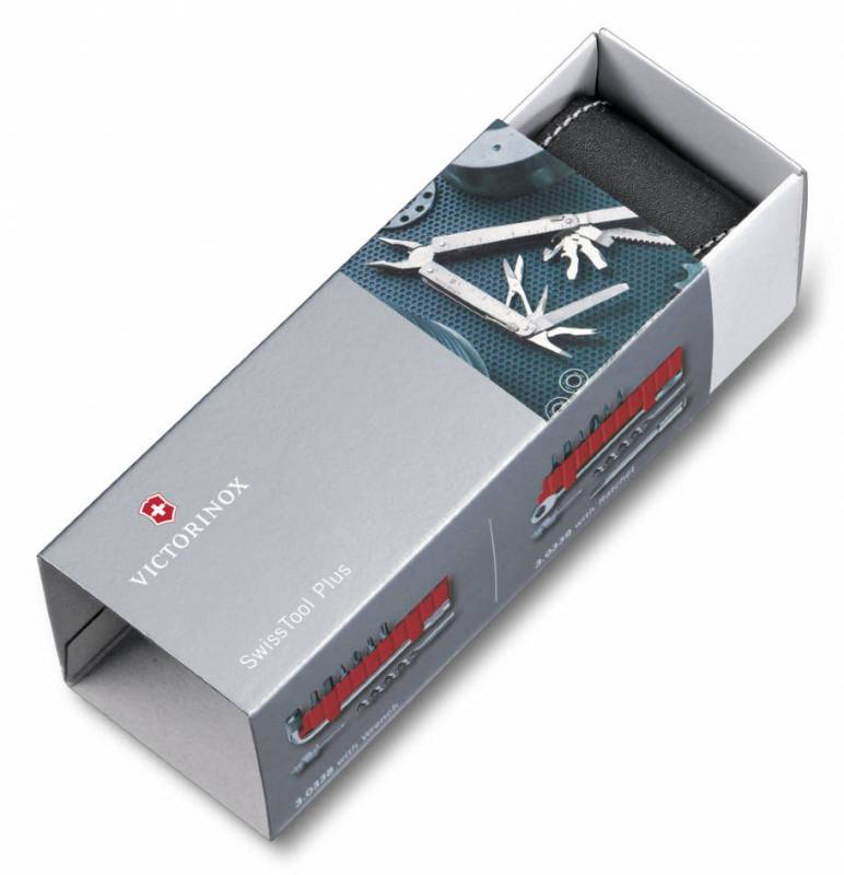Мультитул Victorinox SwissTool X Plus Ratchet (3.0339.L) 115мм 39функц. мини-отвертка/штопор/набор бит/удлинитель/чехол кожаный серебристый карт.коробка