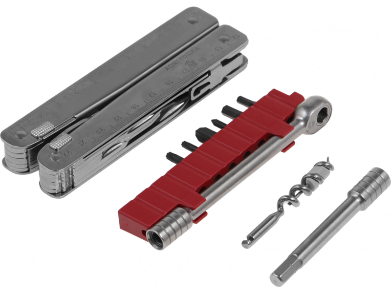 Мультитул Victorinox SwissTool X Plus Ratchet (3.0339.L) 115мм 39функц. мини-отвертка/штопор/набор бит/удлинитель/чехол кожаный серебристый карт.коробка