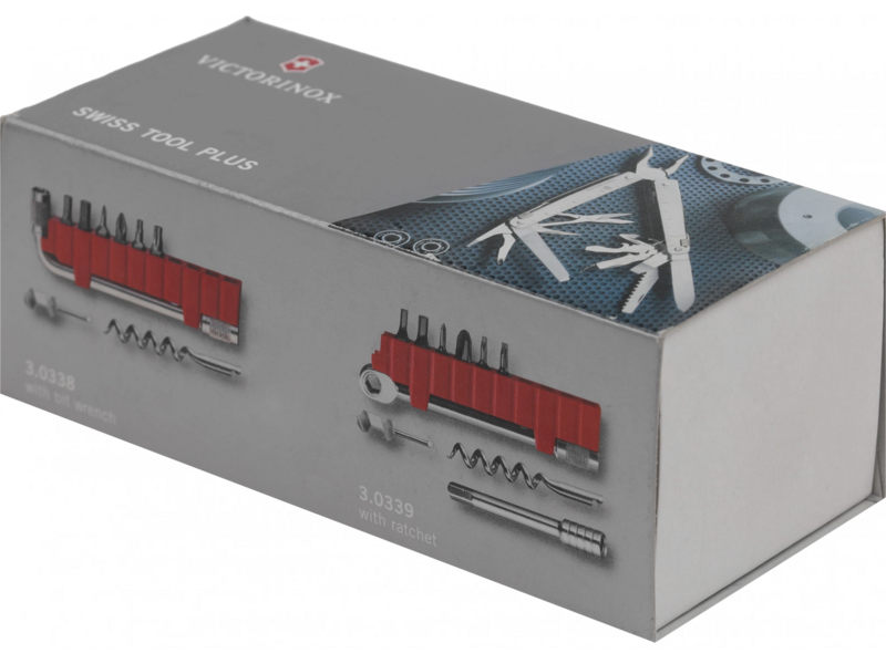 Мультитул Victorinox SwissTool X Plus Ratchet (3.0339.L) 115мм 39функц. мини-отвертка/штопор/набор бит/удлинитель/чехол кожаный серебристый карт.коробка