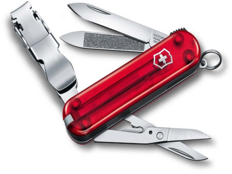 Нож перочинный Victorinox Nail Clip 580 (0.6463.T) 65мм 8функц. красный полупрозрачный карт.коробка