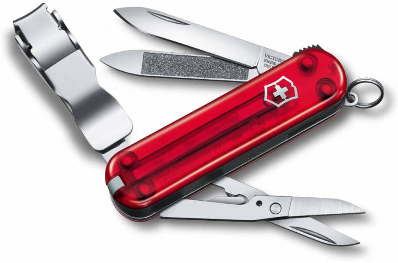 Нож перочинный Victorinox Nail Clip 580 (0.6463.T) 65мм 8функц. красный полупрозрачный карт.коробка