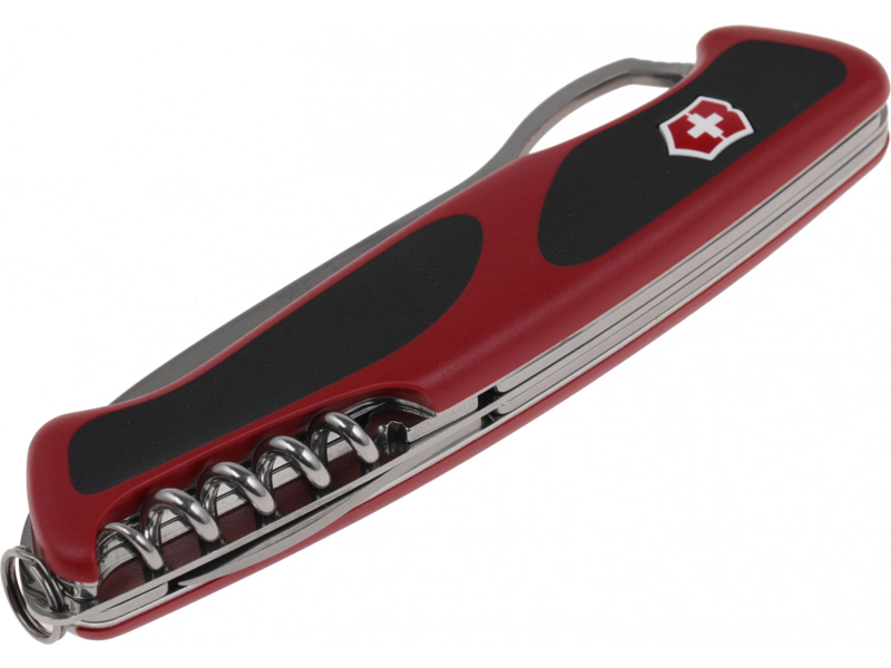 Нож перочинный Victorinox RangerGrip 61 (0.9553.MC) 130мм 11функц. красный/черный карт.коробка