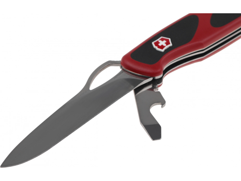 Нож перочинный Victorinox RangerGrip 61 (0.9553.MC) 130мм 11функц. красный/черный карт.коробка