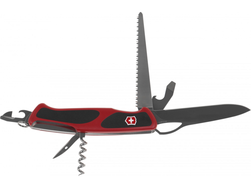 Нож перочинный Victorinox RangerGrip 79 (0.9563.MC) 130мм 12функц. красный/черный карт.коробка