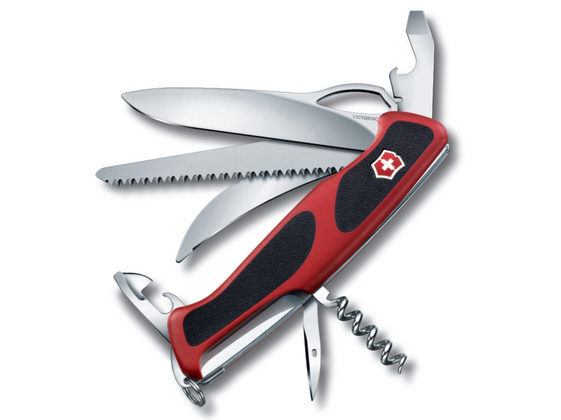 Нож перочинный Victorinox Ranger 57 M Grip (0.9583.MC) 130мм 13функц. красный/черный карт.коробка