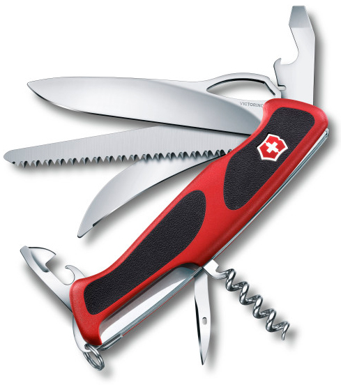 Нож перочинный Victorinox Ranger 57 M Grip (0.9583.MC) 130мм 13функц. красный/черный карт.коробка