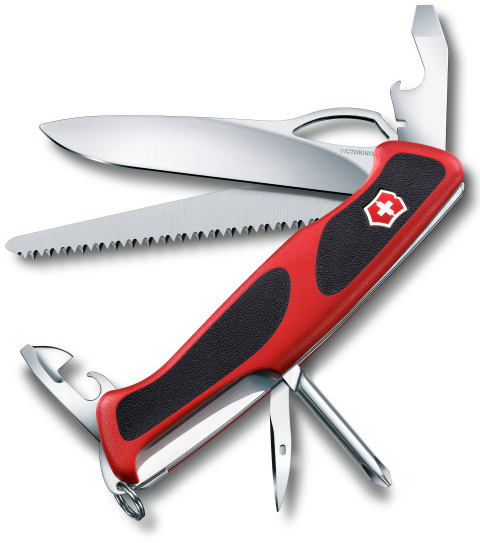 Нож перочинный Victorinox RangerGrip 78 (0.9663.MC) 130мм 12функц. красный/черный карт.коробка