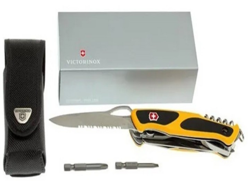 Нож перочинный Victorinox Ranger Boatsman MW Grip (0.9798.MWC8) 130мм 22функц. желтый/черный карт.коробка