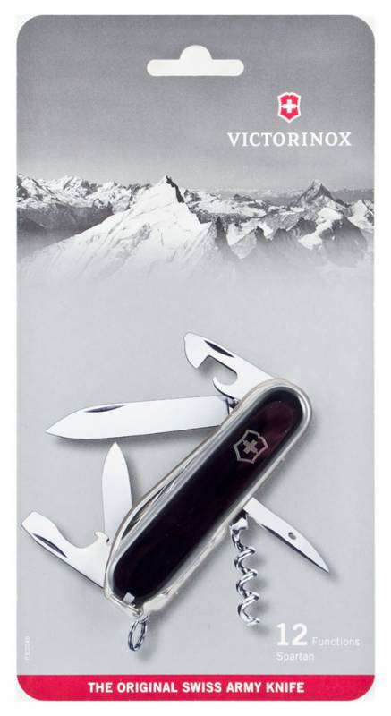 Нож перочинный Victorinox Spartan (1.3603.3B1) 91мм 12функц. черный блистер