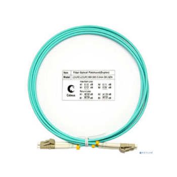 Шнур оптический duplex LC-LC 50/125mm OM3 2м Cabeus FOP-50-LC-LC-2m Шнур оптический duplex LC-LC 50/125mm OM3 2м LSZH