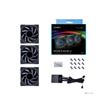 Lian Li G99.12TLLCD3B.R0 Комплект вентиляторов (3шт.) UNI FAN TL LCD 120 Black /12TLLCD3B/ 120х125х28мм (1.6” LCD дисплей, PWM, ARGB, 200-1900 об/мин, 27dBa)
