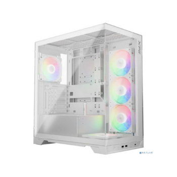 XPG INVADER X WHITE (INVADERXMT-WHCWW) Mid-Tower Gaming ATX PC Case with Panoramic View, Tempered Glass Panels, and RGB Lighting Black