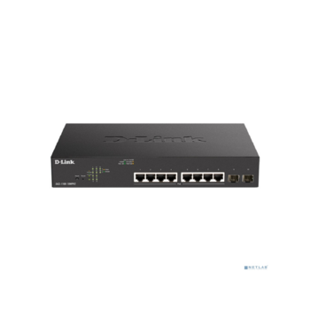 D-Link DGS-1100-10MPV2/A3A Настраиваемый L2 коммутатор с 8 портами 10/100/1000Base-T и 2 портами 1000Base-X SFP (8 портов PoE 802.3af/at, PoE-бюджет 130 Вт)