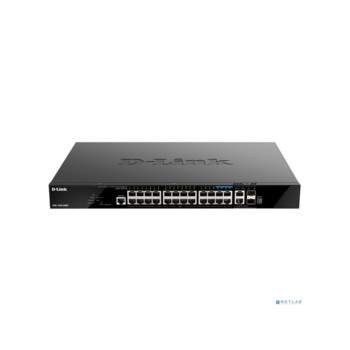 D-Link DGS-1520-28MP/A1A Управляемый L3 стекируемый коммутатор с 20 портами 10/100/1000Base-T, 4 портами 100/1000/2.5GBase-T, 2 портами 10GBase-T и 2 портами 10GBase-X SFP+ (PoE-бюджет 370 Вт)