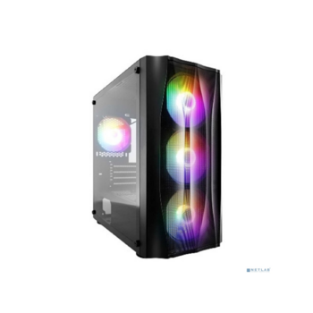 1STPLAYER Корпус FIREBASE X3-M Black / mATX, TG / 4x120mm LED fans inc. / X3-M-BK-4F1