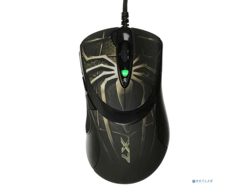Мышь A4Tech Oscar Editor XL-747H коричневый/рисунок лазерная 3600dpi USB2.0 6but (XL-747H (BROWN SPIDER))