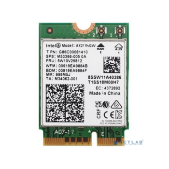 Intel AX211.NGWG.NV Wi-Fi 6E AX211 (Gig+), 2230, 2x2 AX R2 (6GHz)+BT, No vPro, 999M5J