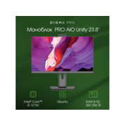 Моноблок Digma Pro Unity 23.8" Full HD i3 1215U (1.2) 8Gb SSD256Gb UHDG CR Linux Ubuntu GbitEth WiFi BT 90W клавиатура мышь Cam серый/черный 1920x1080