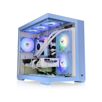 Корпус Thermaltake View 380 TG ARGB Hydrangea синий без БП ATX 6x120mm 2x140mm 1x200mm 2xUSB3.0 audio bott PSU