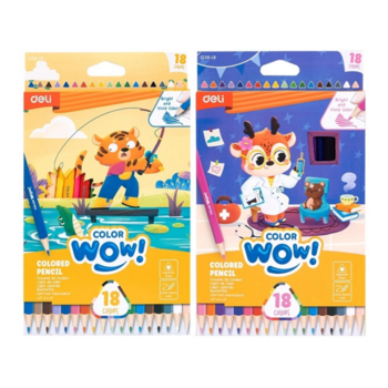 Карандаши цв. Deli EC138-18 Colorwow 3мм трехгран. 18цв. карт.кор. (18шт) 18 карандашей
