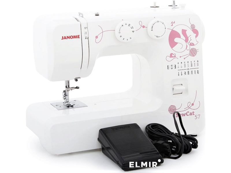 Швейная машина Janome Sew Cat 57 белый/рисунок