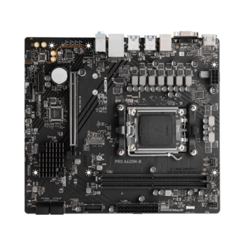 Материнская плата MSI PRO A620M-B SocketAM5 AMD A620 2xDDR5 mATX AC`97 8ch(7.1) 2.5Gg RAID+VGA+HDMI