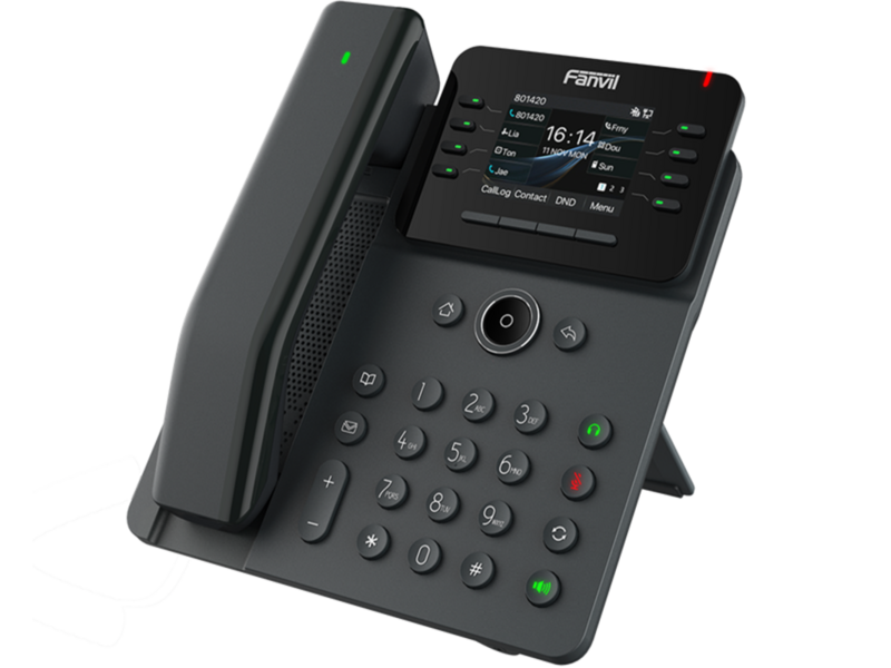 SIP-Телефон Fanvil V62 Pro, 12 SIP-акк., 2,8", 320x240 Цвет. экран, POE, БП в комп., 2x1 Gbps