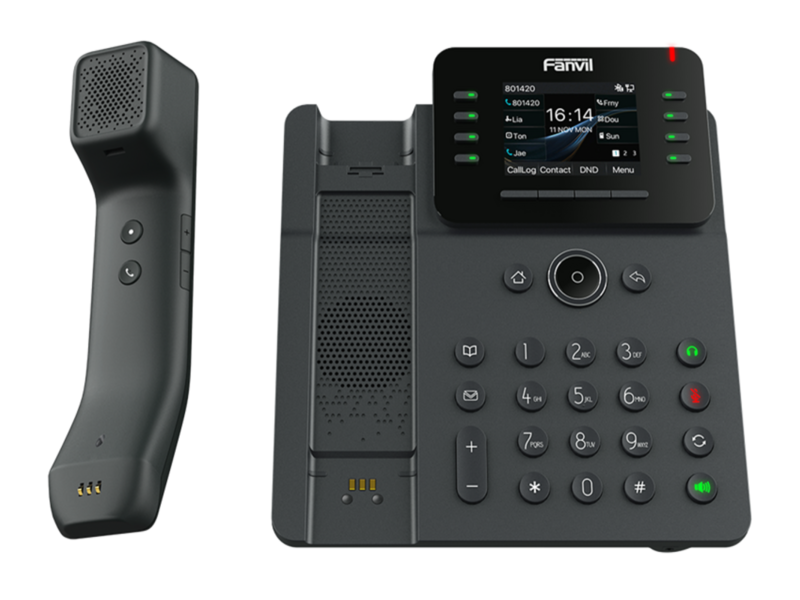 SIP-Телефон Fanvil V62 Pro, 12 SIP-акк., 2,8", 320x240 Цвет. экран, POE, БП в комп., 2x1 Gbps