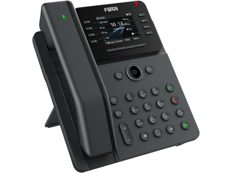 SIP-Телефон Fanvil V62 Pro, 12 SIP-акк., 2,8", 320x240 Цвет. экран, POE, БП в комп., 2x1 Gbps