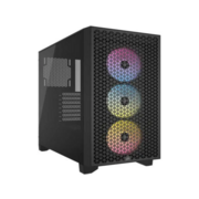 Корпус без блока питания Корпус без блока питания/ Case Corsair 3000D RGB Airflow, Midi-Tower, TG, 3x120mm RGB, 2xUSB-A 3.2, E-ATX, ATX, mATX, mITX Black