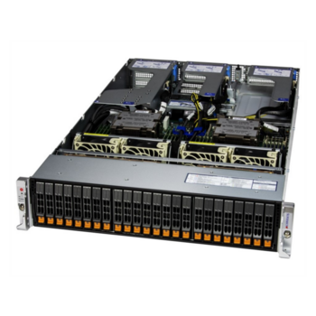Серверная платформа Supermicro Hyper A+ Server 2U 2125HS-TNR noCPU(2)9004 EPYC/TDP 290W/no DIMM(24)/24 NVME(SATA/SAS optional)/2-port 10GBase-T/2x1600W(2nd config)