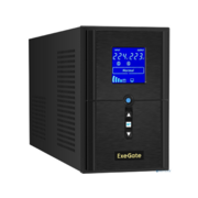 Exegate EX295981RUS ИБП (инвертор, синус, для котла) ExeGate SineTower SN-1000.LCD.AVR.2SH.1C13.USB <1000VA/800W, чистая синусоида, LCD дисплей, AVR, 2*Schuko+1*C13, USB, линейно-интерактивный, Black>
