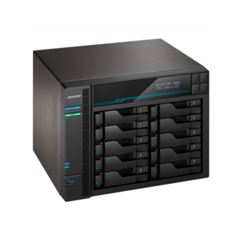 сетевое хранилище ASUSTOR AS6510T 10-Bay NAS/Media player/Intel Atom C3538 2,1GHz(Quad-Core), 8GB SO-DIMM DDR4, noHDD(HDD,SSD),/2x10GbE+2x2,5Gbe(LAN)/2xUSB3.2,HDMI/M.2/4ip camera license