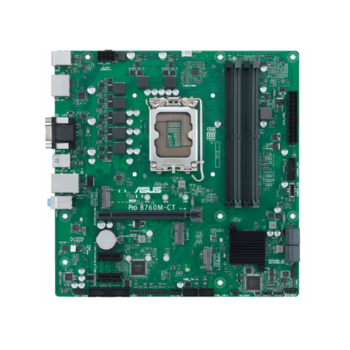 Материнская плата ASUS PRO B760M-CT-CSM, LGA1700, B760, 4*DDR5, 4*SATA, 2*M.2, 2*USB 3.2, 2*USB 2.0, 1*PCIx16, 2*PCIx1, DP+HDMI+VGA, mATX; 90MB1DY0-M1EAYC