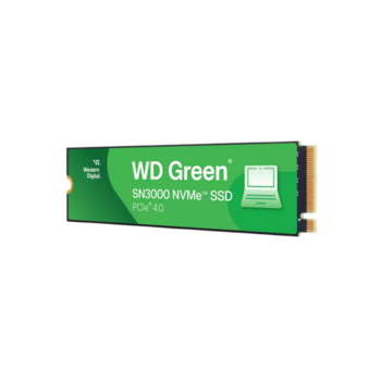 Твердотельные накопители Твердотельные накопители/ WD SSD Green SN3000, 1000GB, M.2(22x80mm), NVMe, PCIe 4.0 x4, QLC, R/W 5000/4200MB/s, TBW 150, DWPD 0.1 (12 мес.)