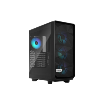 Корпус ПК без блока питания Корпус ПК без блока питания/ Case Fractal Design Meshify 2 Compact RGB TG Light Tint, Midi-Tower, 4x120mm RGB, 2xUSB-A 3.2 + 1xUSB 3.2 Type-C ATX, mATX, mITX Black