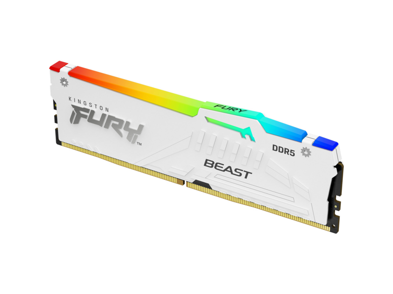 Память оперативная Память оперативная/ Kingston 16GB 6400MT/s DDR5 CL32 DIMM FURY Beast White RGB EXPO