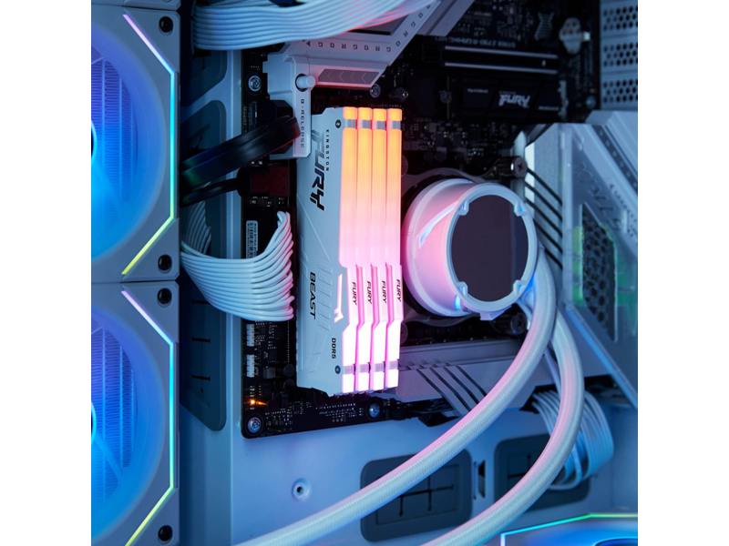 Память оперативная Память оперативная/ Kingston 16GB 6400MT/s DDR5 CL32 DIMM FURY Beast White RGB EXPO