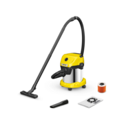 Строительный пылесос Karcher WD 3 S V-15/4/20 1000Вт (уборка: сухая/сбор воды) желтый
