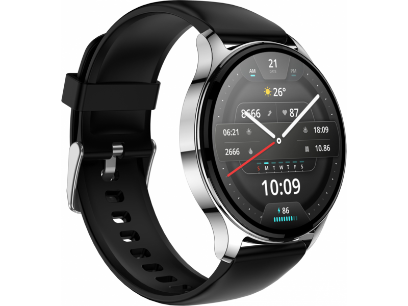 Смарт-часы Amazfit Pop 3R A2319 1.43" AMOLED корп.серебристый рем.черный (1746285)