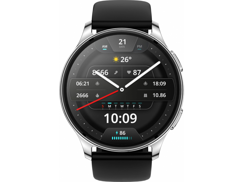 Смарт-часы Amazfit Pop 3R A2319 1.43" AMOLED корп.серебристый рем.черный (1746285)